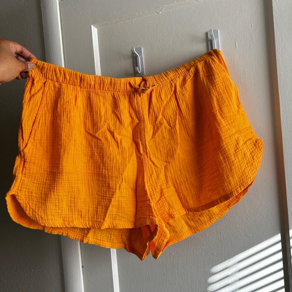 Stars Above Bright Orange High Waist Shorts